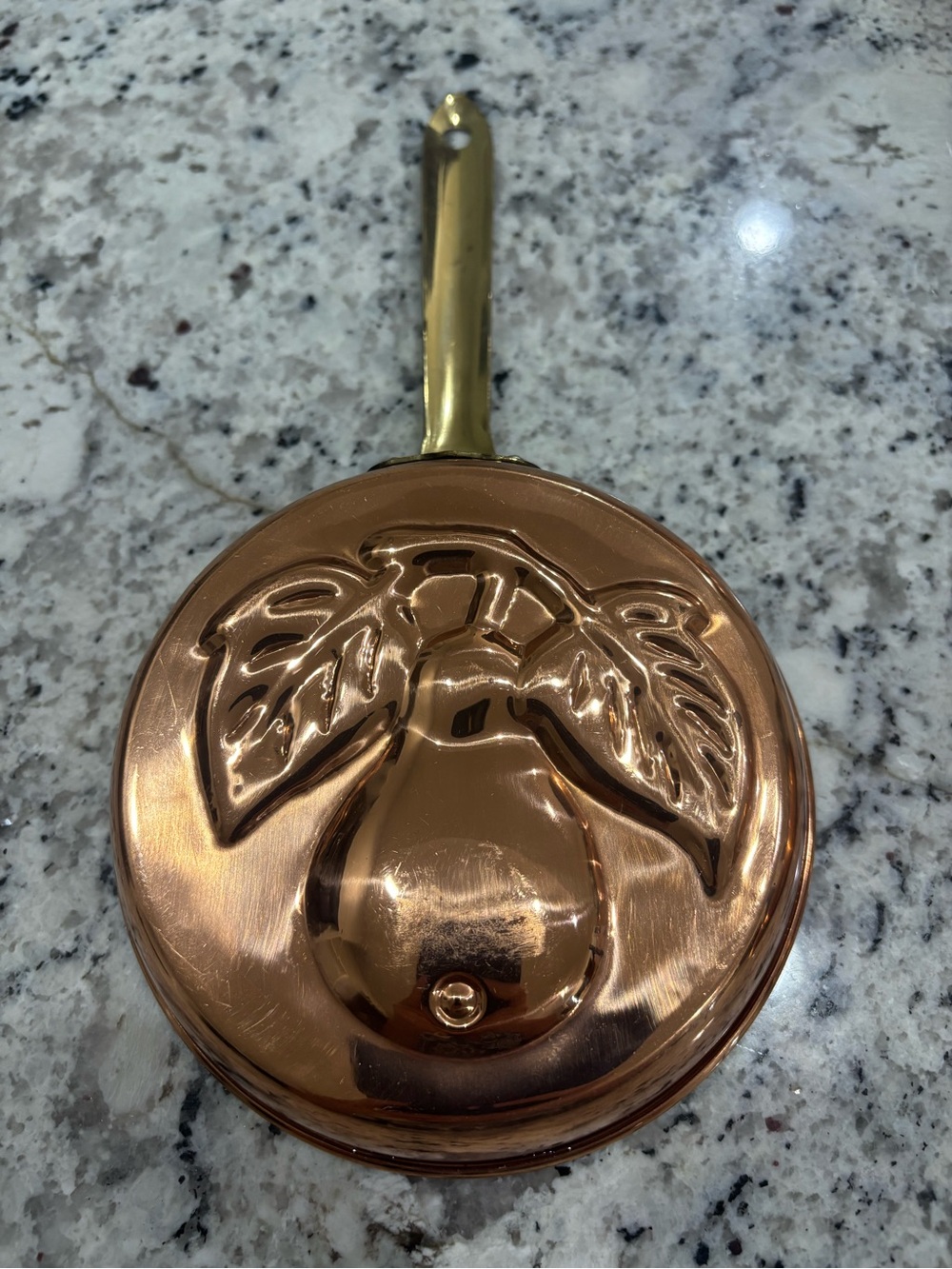 Vintage Copper Kitchen Molds Lot of 4 Cherry Pear Wheat Apple Cottagecore - Picture 4 of 15